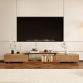 homary Extendable TV Stand for 65–85 Inch TVs, Modern Adjustable Media Console with Storage Drawers, Walnut Entertainment Center for Living Room & Bedroom