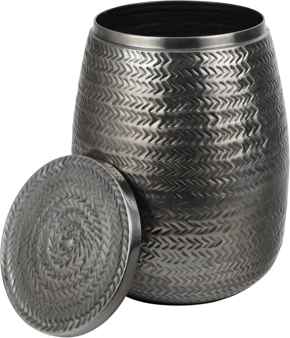 Eyely LSS2003B Alaric 15" Modern Rustic Arrow-Hammered Metal Drum Storag...