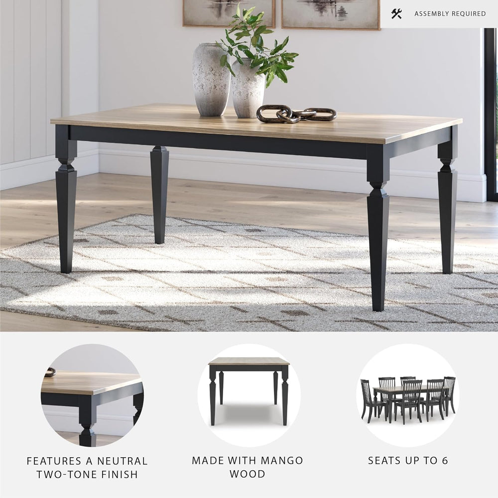 Signature Design by Ashley Mendinfort Casual Mango Wood Dining Table, Light B...