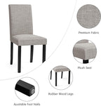 CHUN YI Upholstered Dining Chairs Set of 8, Fabric Dining Room Chairs with Solid Wood Legs, Modern Parson Chairs for Kitchen, Restaurant, Hotel, Light Gray