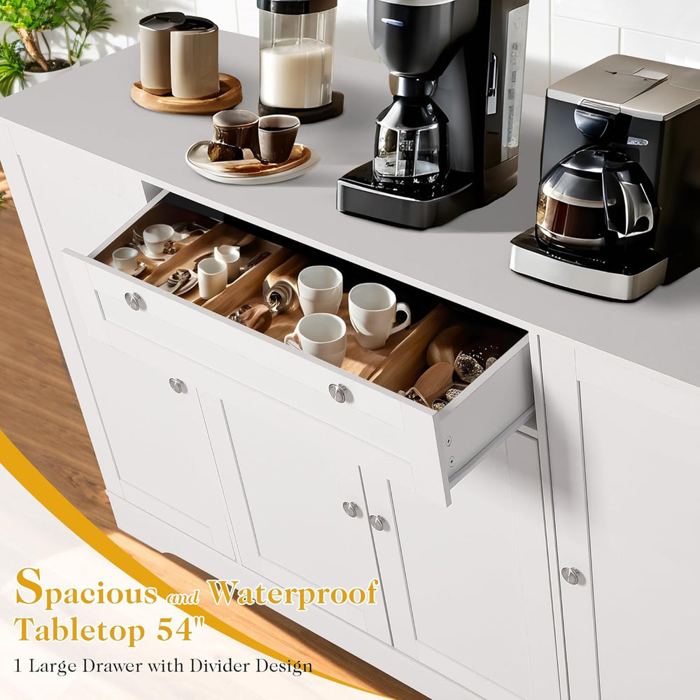 TITIMO 54" Sideboard Buffet Cabinet with Storage, Farmhouse Kitchen Stor...