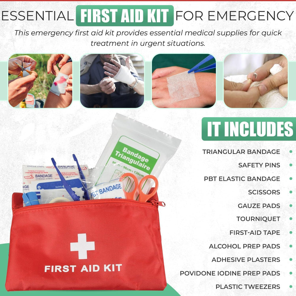 Survival Kit Emergency Supplies 298 Pcs - First Aid, Tactical Shovel, Compass...
