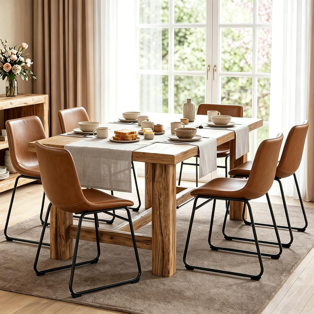GOTMINSI Dining Chairs Set of 4, 18 Inch Modern Dinner Chairs, PU Leather Arm...