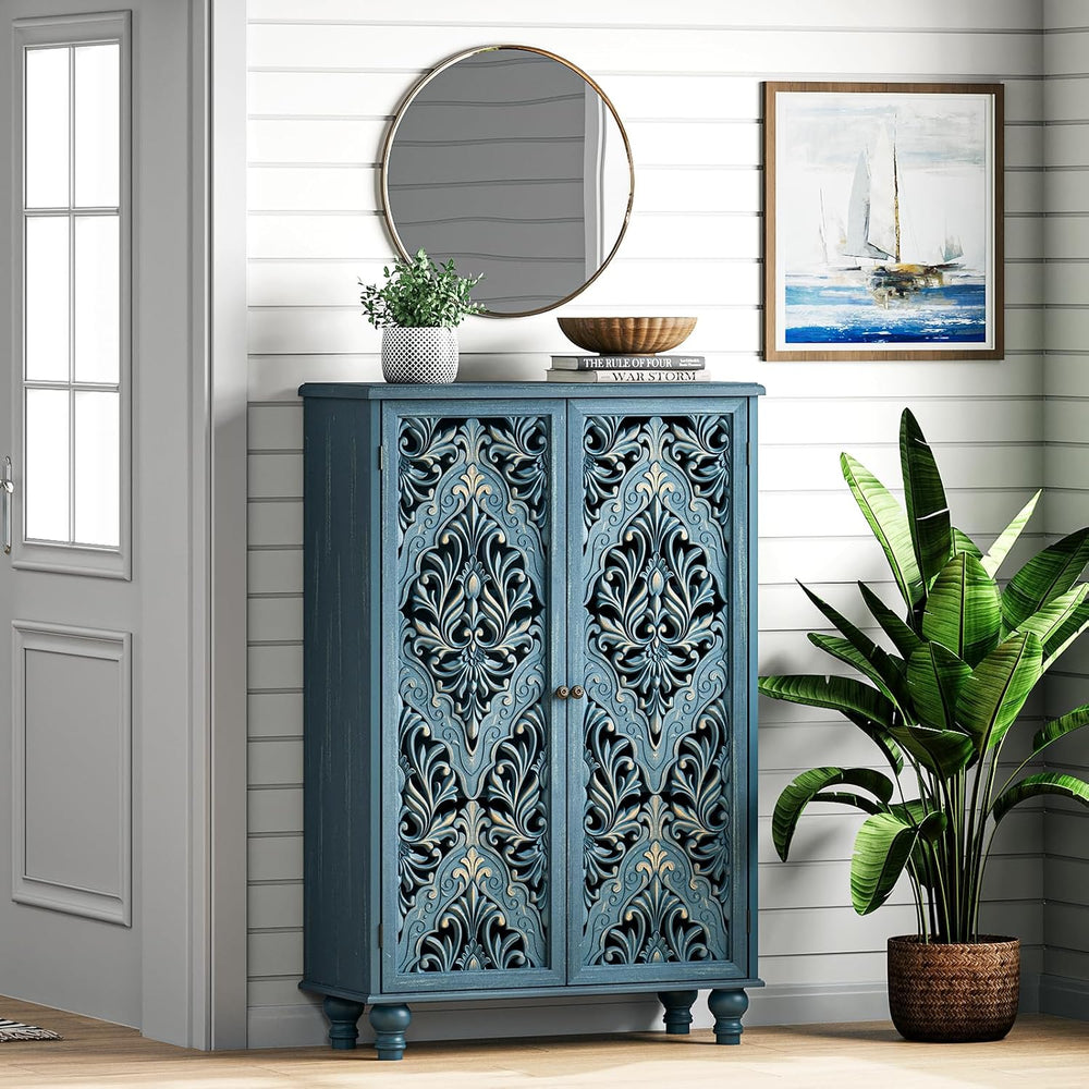 JOINICE 47" Tall Accent Cabinet with Doors & Storage for Living Room...