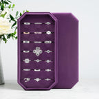 Velvet Ring Organizer Display Tray Jewelry Box Earring Holder Case for Wedding Birthday Christmas Day (Purple)
