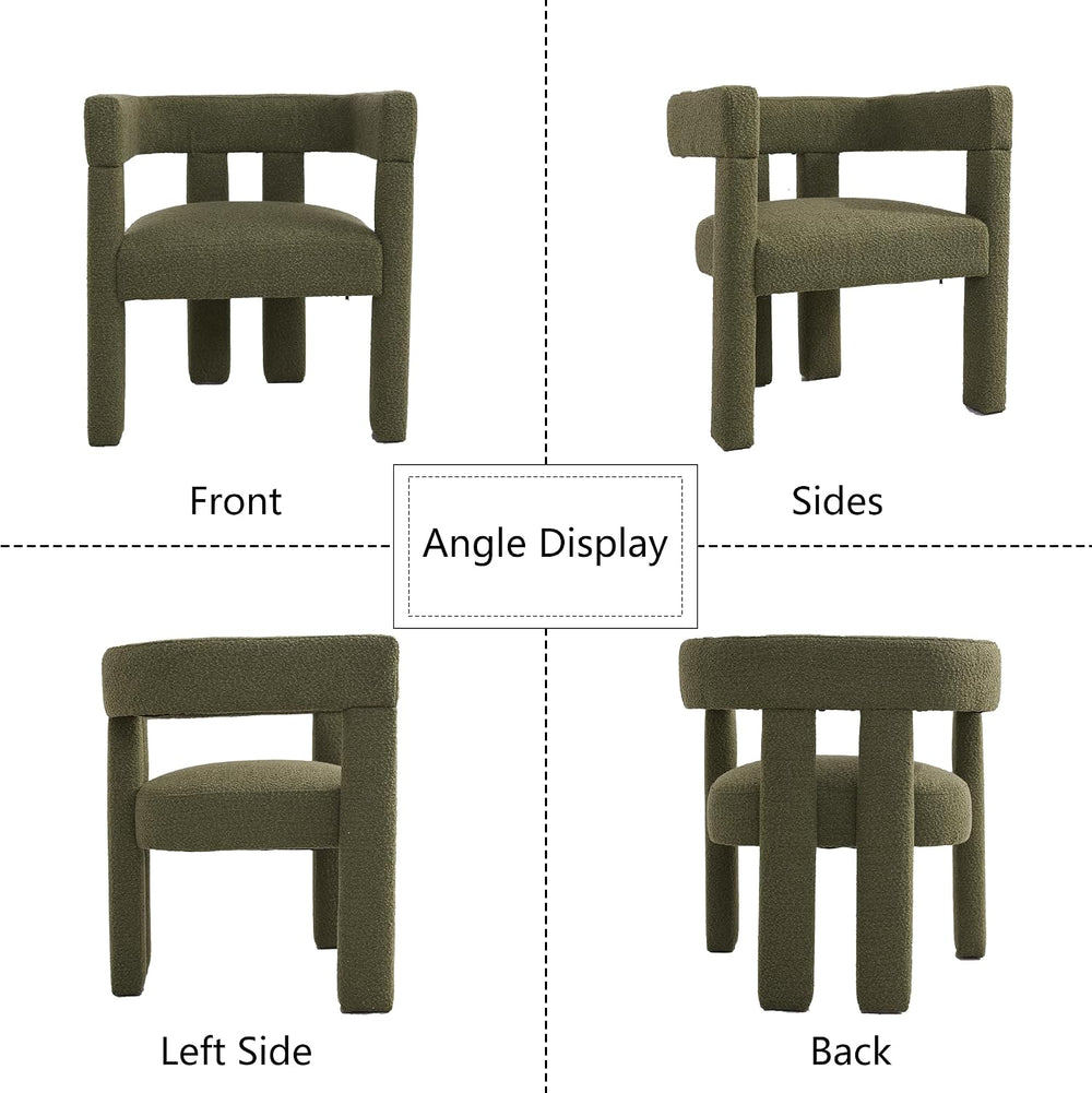 Modern Dining Chair Set of 4 Living Room Chairs,Upholstered Barrel Chair | bo...