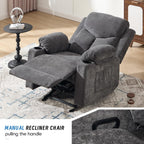 Overstuffed Velvet Electric Rocker Recliner Chair with 8 Point Vibration Massage Glider Recliner Sofa Featuring Cup Holders for Living Room Bedroom