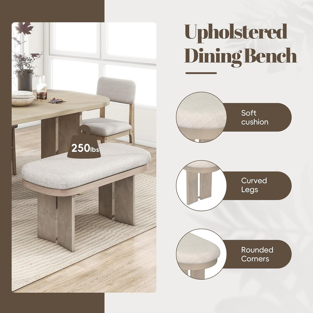 Harper & Bright Designs Dining Table and Chairs Set, 6-Piece Solid Wood D...
