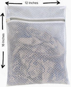 Mesh Laundry Bags for Delicates – 3-Pack (12″×16″) with Color-Coded Zippers – Honeycomb Mesh, Locking Zipper, Washer & Dryer Safe for Bras, Socks, Travel Clothes