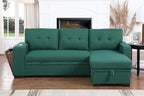 Devion Furniture Garisa 4-in-1 Convertible L Shaped Couch with Pull Out Bed and Storage, Sectional Sleeper Sofa with Reversible Chaise for Living Room, Apartment, Bedroom, Office