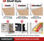 HOMEDANT 5 Tier Storage Shelves Adjustable Laminated Boltless Garage Metal Shelving Unit Heavy Duty Utility Rack Shelf Warehouse Pantry Closet Kitchen (1, (L) 48.1" W, White)