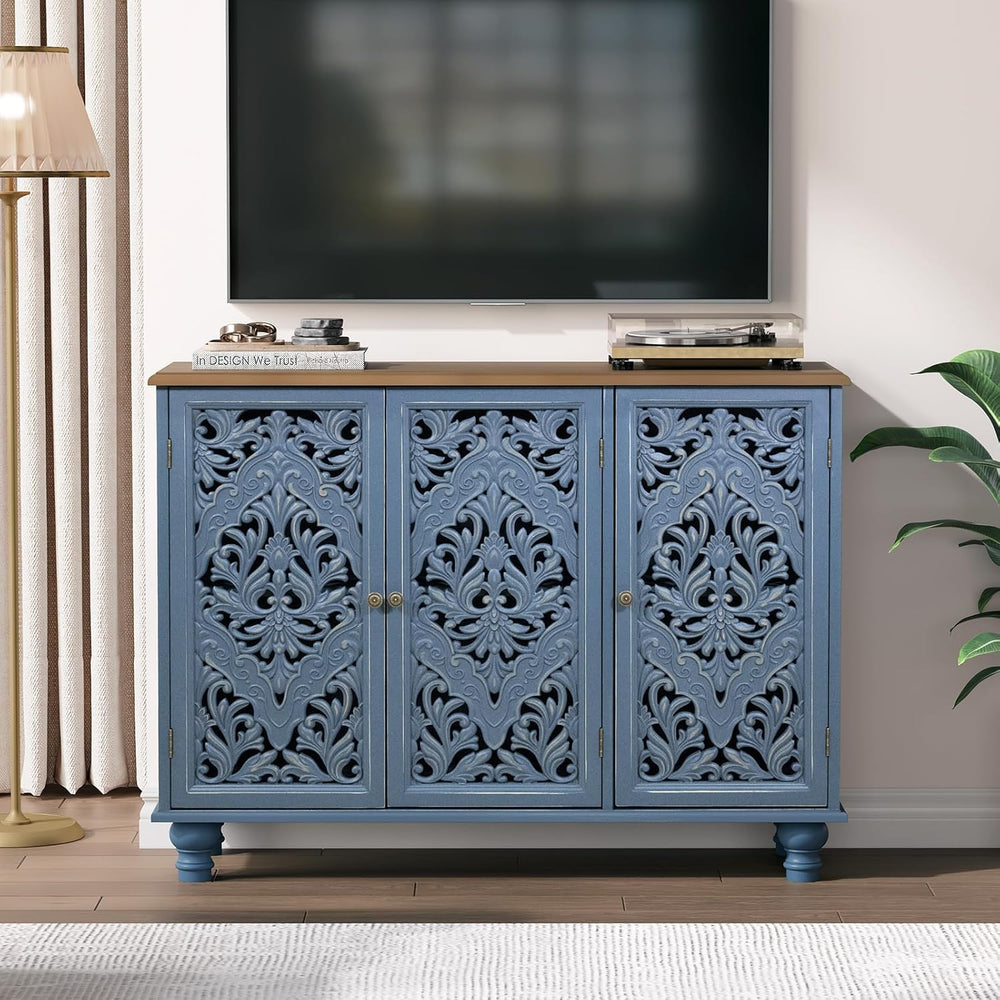 Jiansu furni Sideboard Buffet Cabinet with Storage, Accent Cabinet with 3 Doo...