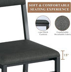Dining Chairs Set of 4, Upholstered Modern Dining Room Chairs with Ergonomic Backrest, MDF Board and Metal Legs, Fabric Kitchen Chair for Dining, Kitchen and Living Room, Easy Assembly, Black