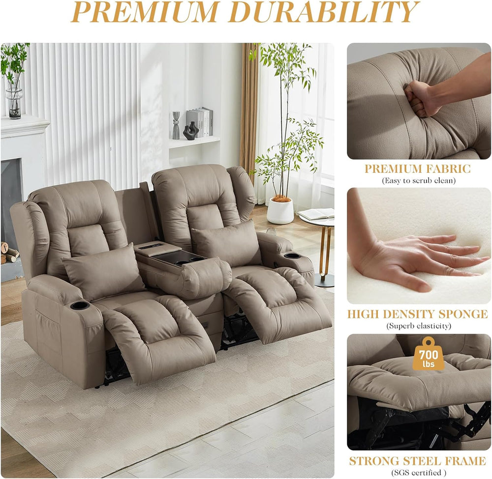 Loveseat Recliner Sofa,RV Wall Hugger Recliners for Small Spaces,Reclining Lo...