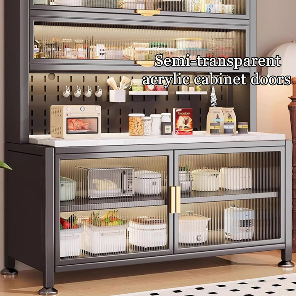 JKGHK Kitchen Pantry Storage Cabinet, Kitchens Baker's Rack with Acrylic ...