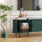 ARTPOWER 70" Modern TV Stand with Tambour Door for TVs up to 80", Entertainment Center with Storage, Fluted Television Consoles for Home, Living Room, Green