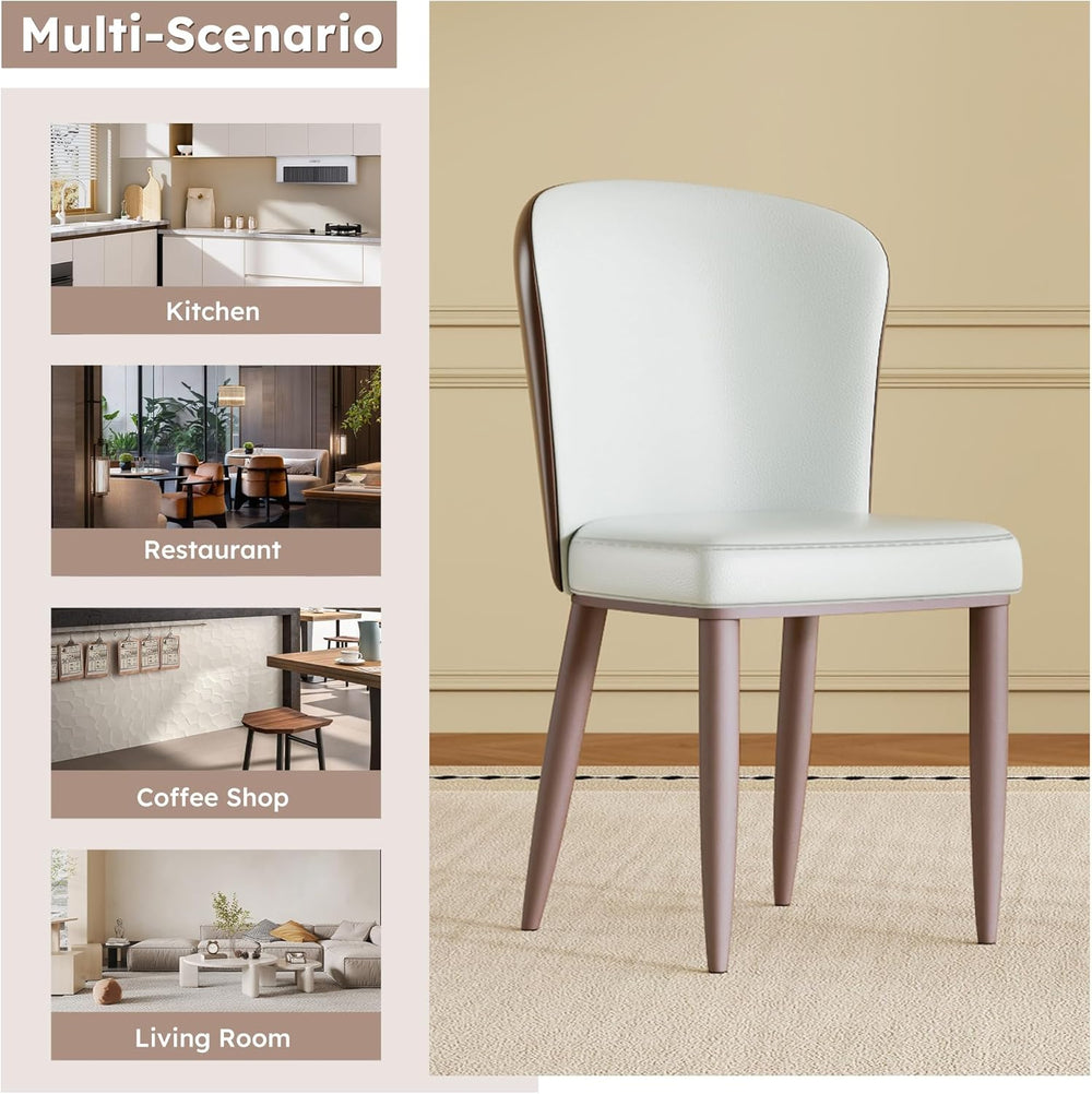 Dining Chairs Set of 2, Modern Faux Leather Dining with Carbon Steel Legs for...