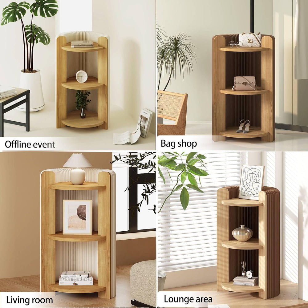 3-Tier Side Table with Open Shelves, Small End Table for Living Room Bedroom ...