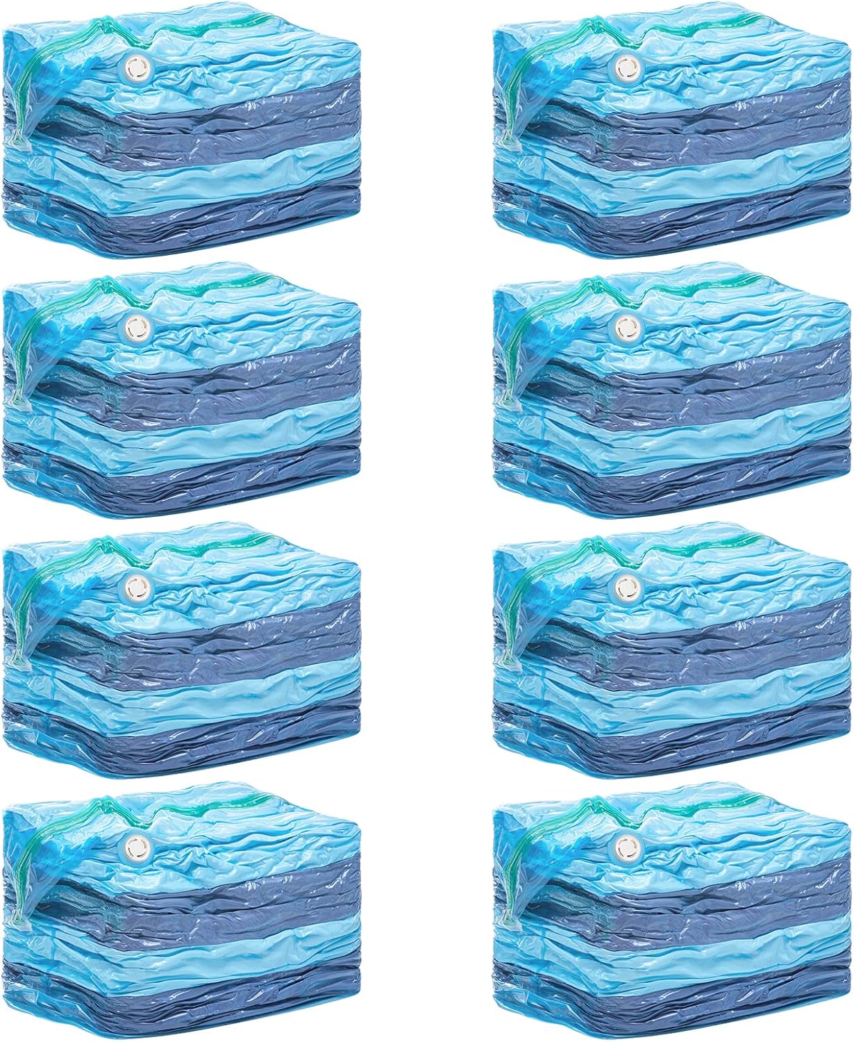 TAILI 8 Pack Vacuum Storage Bags, Jumbo Cube (31x40x15 Inch), Extra Large Vacuum Seal Bags for Clothing, Comforters, Blankets, Bedding, Sweater, Space Saver, Closet Organizers, Blue