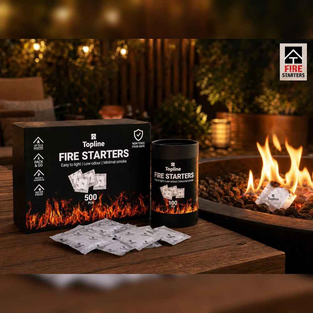 Topline Fire Starters 500-Pack Bulk Supply — Waterproof Odorless Fire Starter...