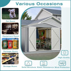 Metal Shed10x12 ft Outdoor Storage Shed,Metal Steel Utility Tool Shed Storage House with Double Lockable Doors and Air Vent for Backyard Garden Patio Lawn Gray