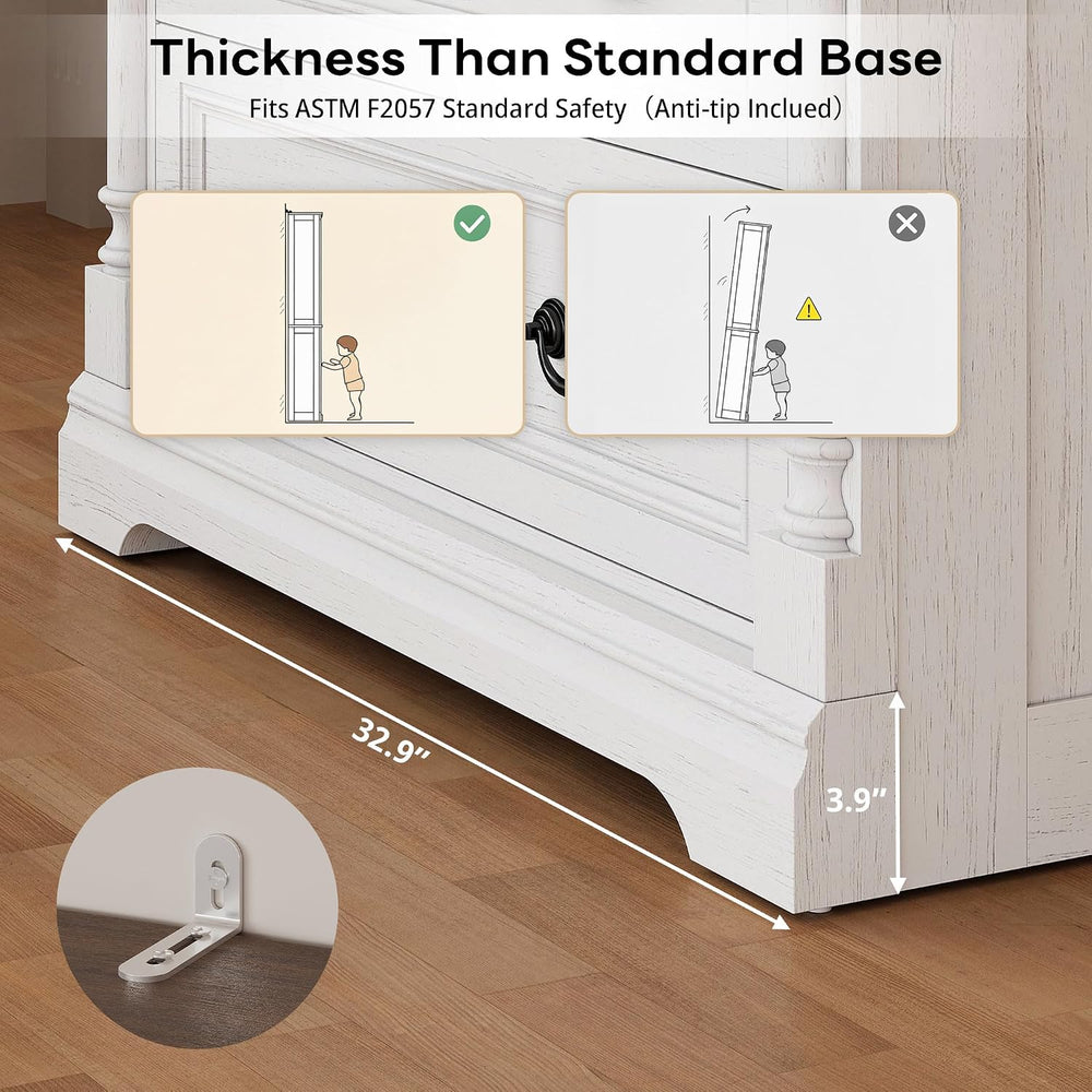 LIKIMIO Armoire Wardrobe Closet 70" with 2 Drawers for Bedroom, White | ...