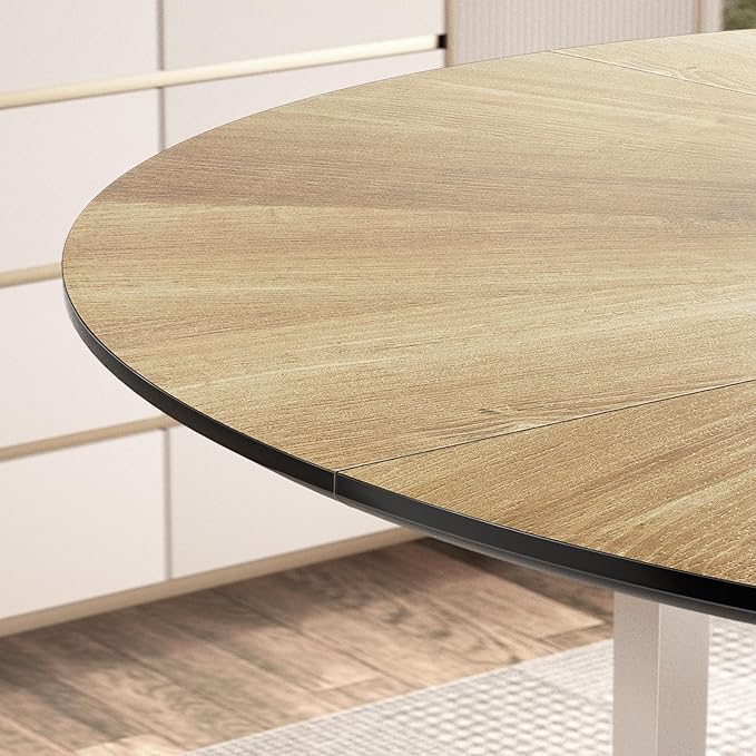 VFK 47 Inch Round Dining Table for 4 with 2-Tier Storage Shelves, Ideal for Kitchen, Dining Room, or Living Room