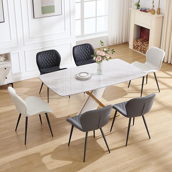 Dining Chairs Set of 2, Comfy Modern Dining Chairs with Thick Cushions, Uphol...