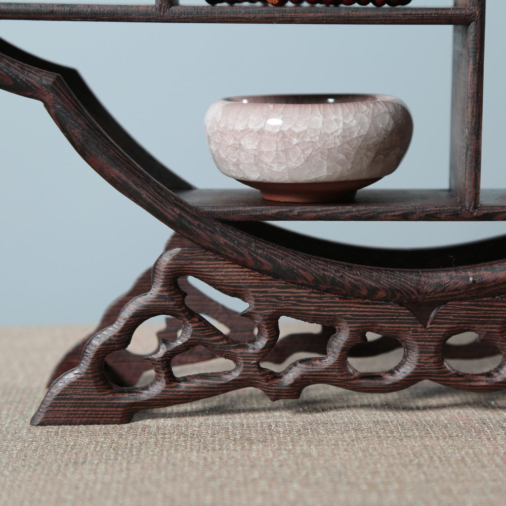 NWFashion Chinese Wooden Rosewood Display Stand Decoration 11" Curio Cab...