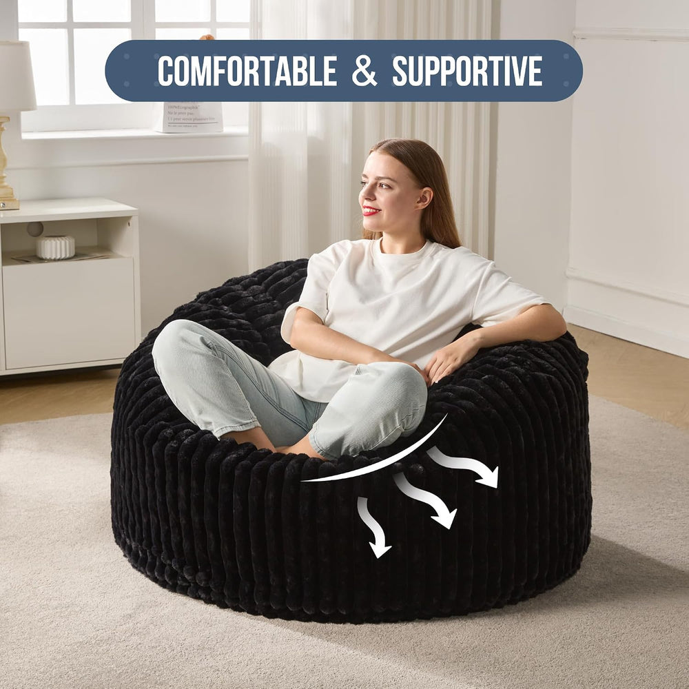 Hobestluk Adult Bean Bag Chair Giant Beanbag with Filling Living Room 3FT | B...