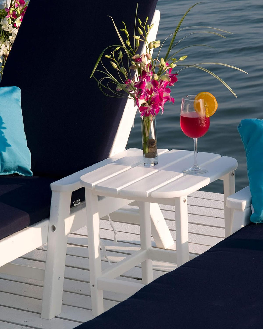 POLYWOOD SBT18BL South Beach 18" Outdoor Side Table, Black