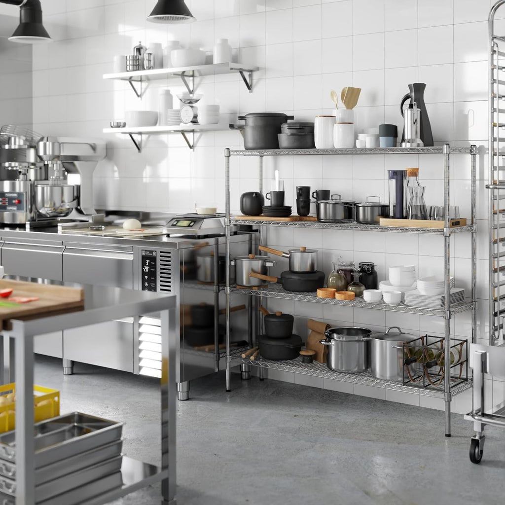 14" Deep x 54" Wide x 54" Height Wire Shelving Kit | 4-Tier | NSF Commercial Storage Rack Unit