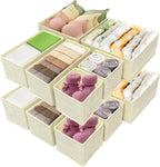 Clothes Organizer, Storage Drawer, 12 Piece Fabric Drawer Organizer Foldable Wardrobe Divider for Clothing, Underwear, Socks, Bra and Scarf, Home Storage Box in Drawers and Closet