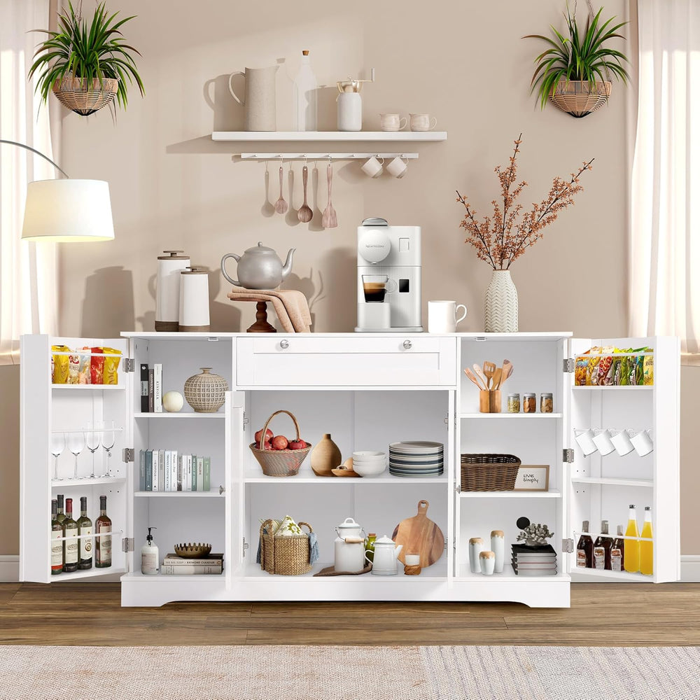 TITIMO 54" Sideboard Buffet Cabinet with Storage, Farmhouse Kitchen Stor...
