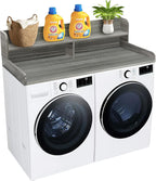 Royxen Laundry Countertop with 2-Tier Shelf Universal Fit, Washer and Dryer Countertop with Storage Space, Shelf Height 11.5 Inches, Solid Wood Core, Eucalyptus