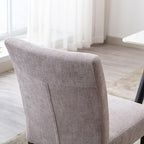 Watson & Whitely Upholstered Dining Chairs Set of 4, Fabric Armless Dining Room Chairs with Solid Wood Legs & Back Side Chair for Kitchen, Living Room, Restaurant, Gray