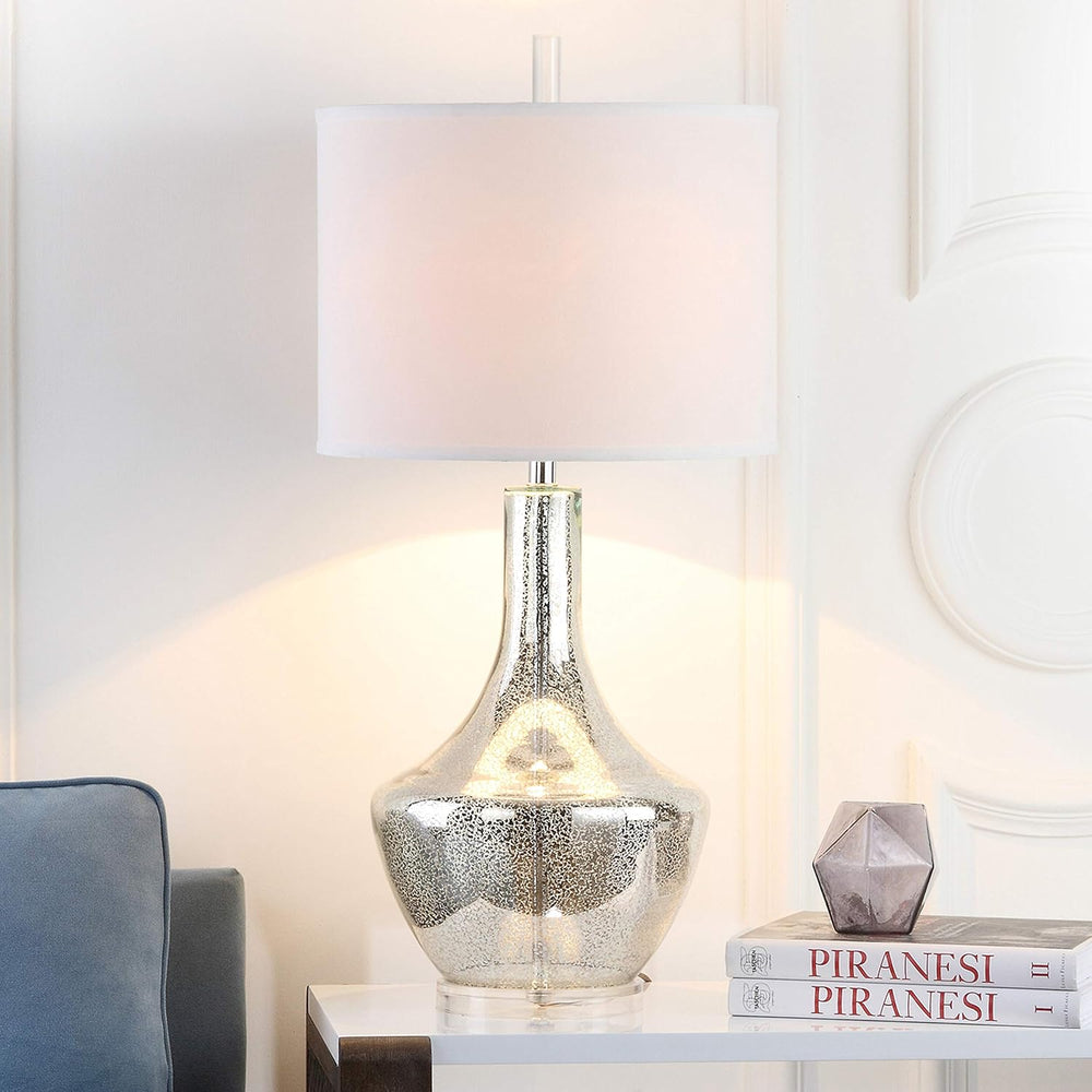SAFAVIEH Mercury Table Lamp, 34.5" Modern Silver LIT4141A