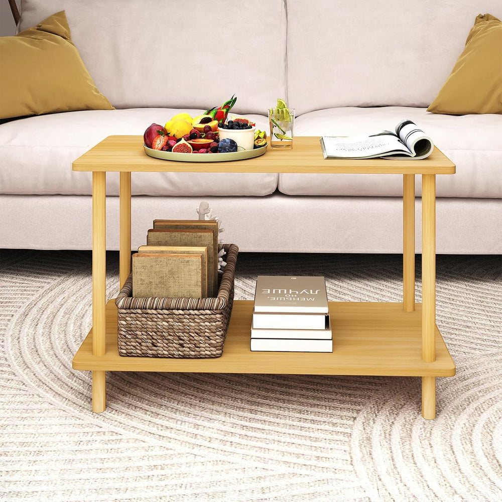 Funecy 2-Tier End Table, Sofa Side Table with Storage, Narrow Side Table, Bed...
