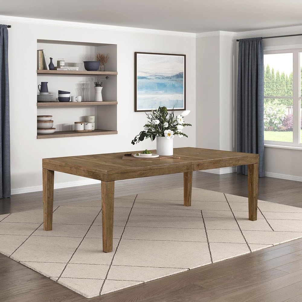 Lexicon 84-102 Inch Extendable Dining Table for 4-8 People, Large Rectangle W...
