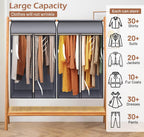MISSLO 43" Hanging Garment Bags for Hanging Clothes Fully Enclosed Coat Bags for Closet Storage Clothes Cover with Large Clear Window and 3 Zippers (Rack not included), 2 Packs