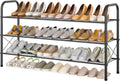 Hoctieon 3 Tier Mesh Style Shoe Rack, Entryway Shoe Shelf, Shoe Storage Organizer, Shoe Rack for Closet, Space Save for Bathroom, Garage, Hallway, Bedroom, Living Room, Black