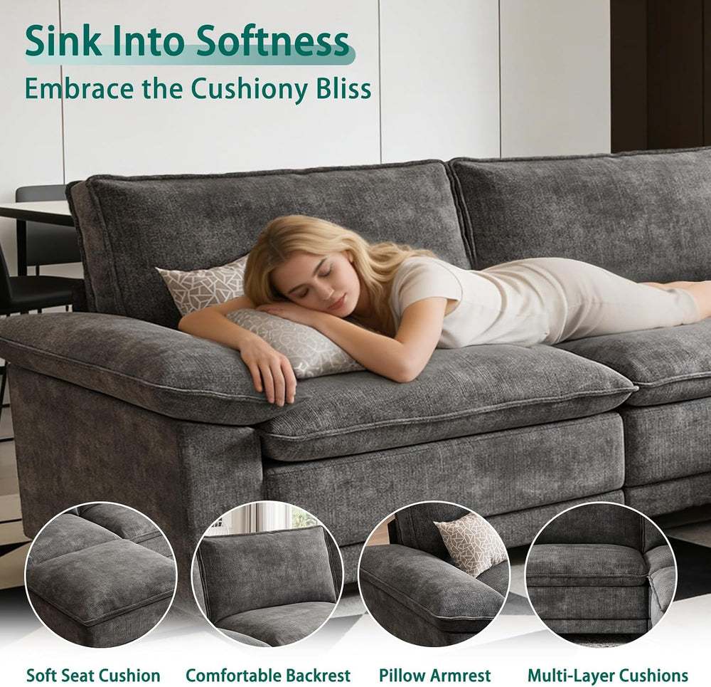 108" Modular Sectional Couch, L Shaped Cloud Sofa for Living Room