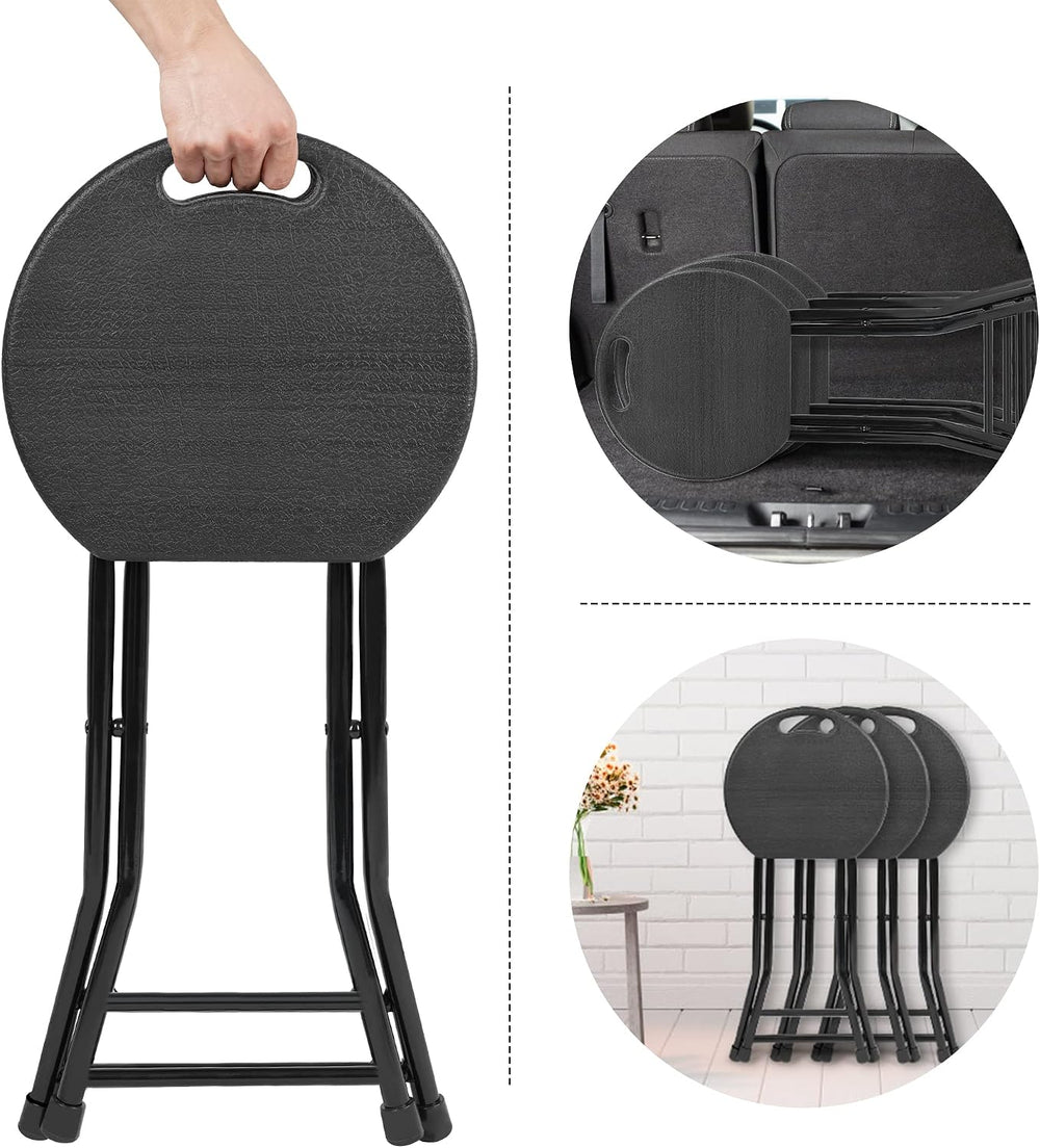COOZMENT Folding Stool with Handle, Folding Chair,Folding Bar Stool with Non-...
