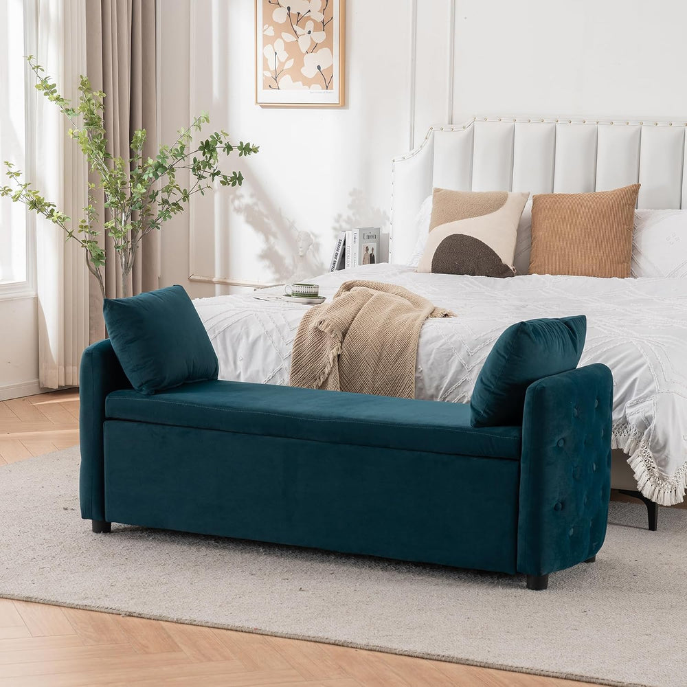 Storage Bench for Bedroom, 60" End of Bed Bench for King Size Bed,Tufted...