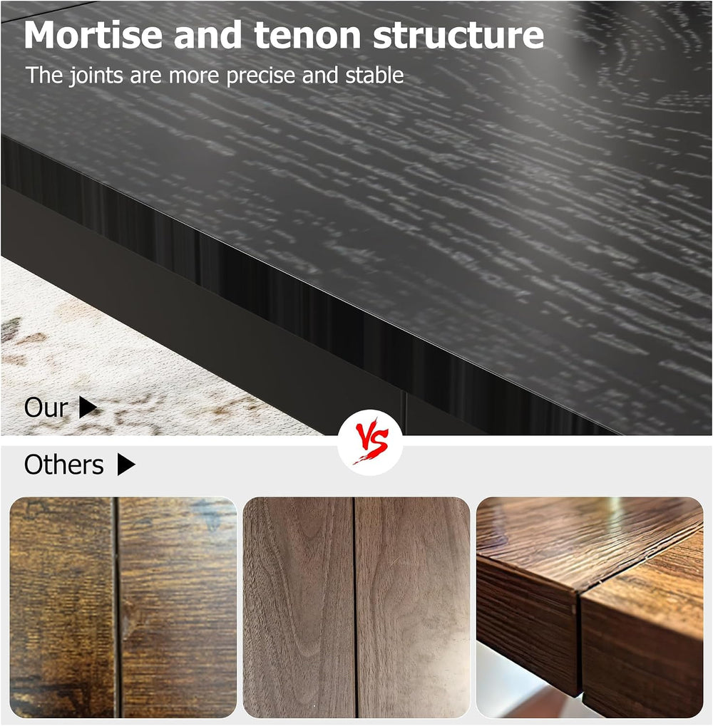Garvee 79 in Dining Table for 6, Farmhouse Wooden Kitchen Tables for Family, ...
