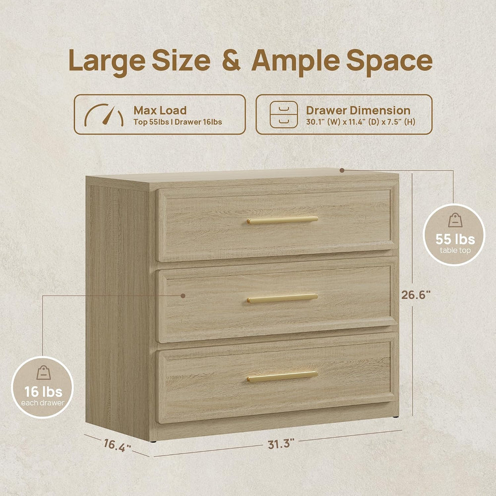 SICOTAS Oversized Night Stand Set 2 for Bedroom 3 Drawer Bedsideside Table | ...