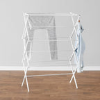 Amazon Basics Foldable Portable Laundry Rack for Air Drying Clothing, Indoor Outdoor Use - 14.5" D x 29.5" W x 41.8" H, White
