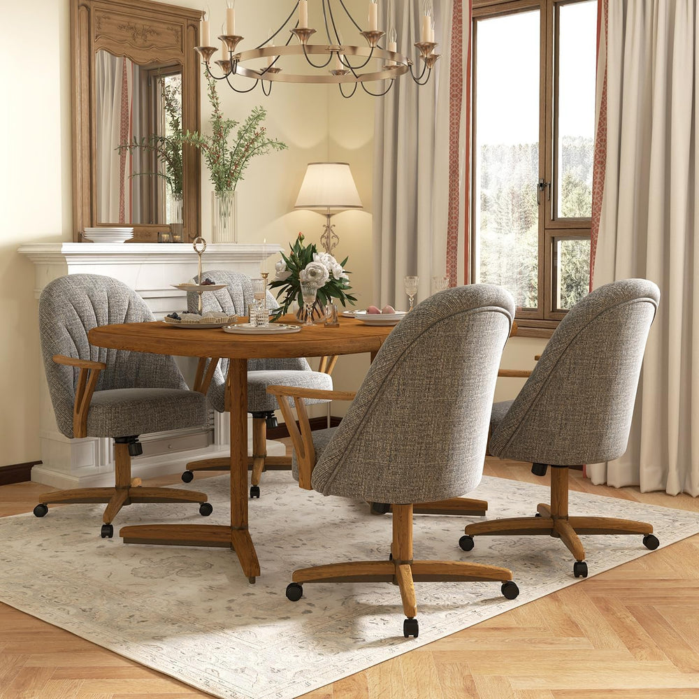Chromcraft 5-Piece Table Set for 4 Expandable Table with 4 Chairs Table and C...