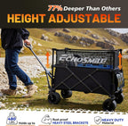 EchoSmile Collapsible Folding Wagon Cart with Mesh Fabric - 480lbs Capacity 2-in-1 Heavy Duty Utility Wagon for Camping, Beach, Grocery &Shopping