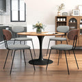 LSSPAID Dining Chairs Set of 4, Linen Fabric Upholstered Dining Room Chairs with Walnut Bentwood Back, Mid-Century Modern Kitchen Chairs with Adjustable Feet Pads, Grey